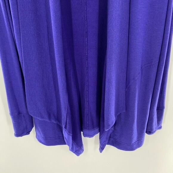 Athleta Tiburon Waterfall Cardigan Sweater Open Front‎ Purple Lagenlook Sz XXS - Picture 5 of 11